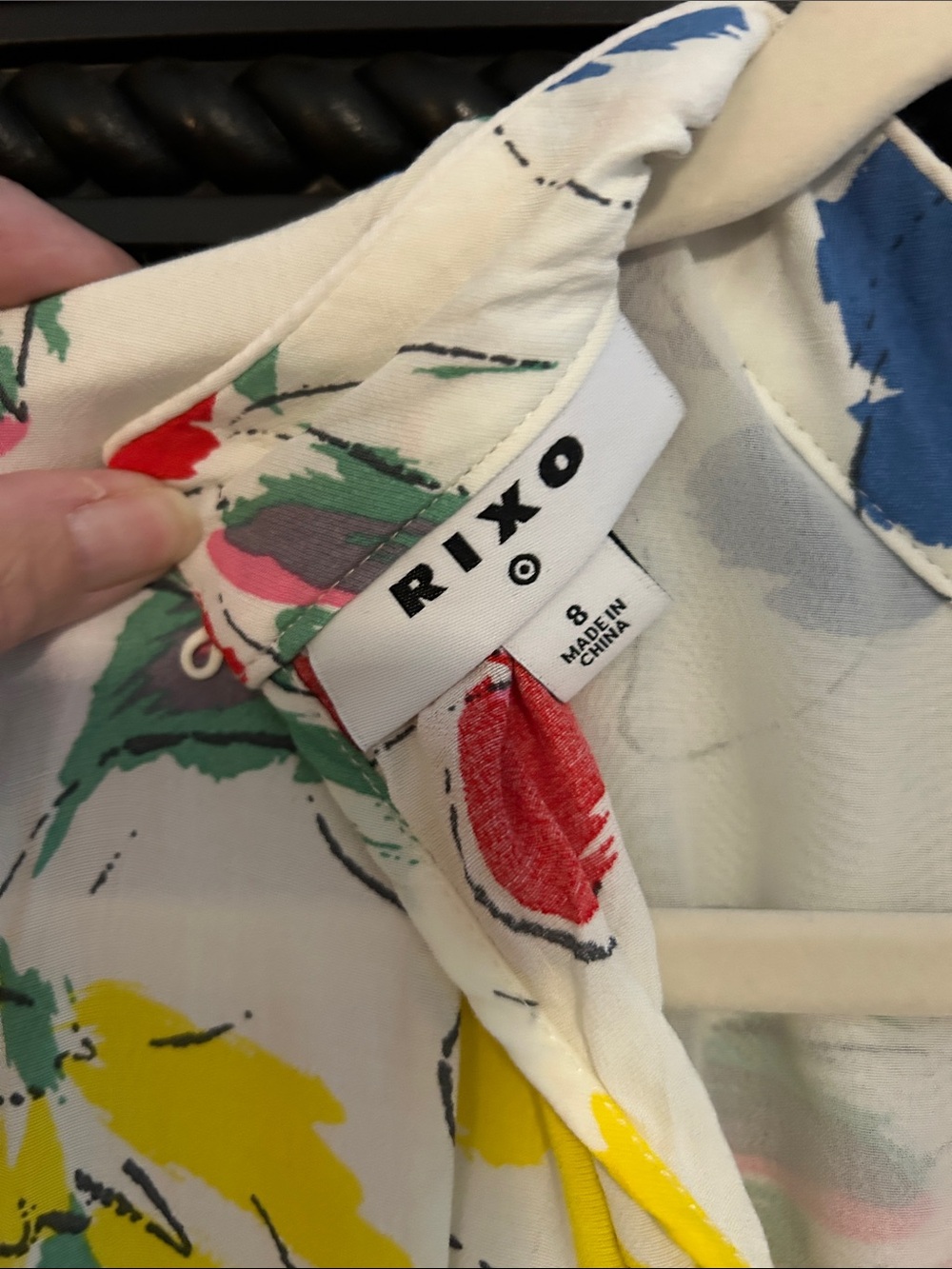 Rixo Floral Ruffle Midi Dress in Multi-Color Size 8 - Picture 4 of 7